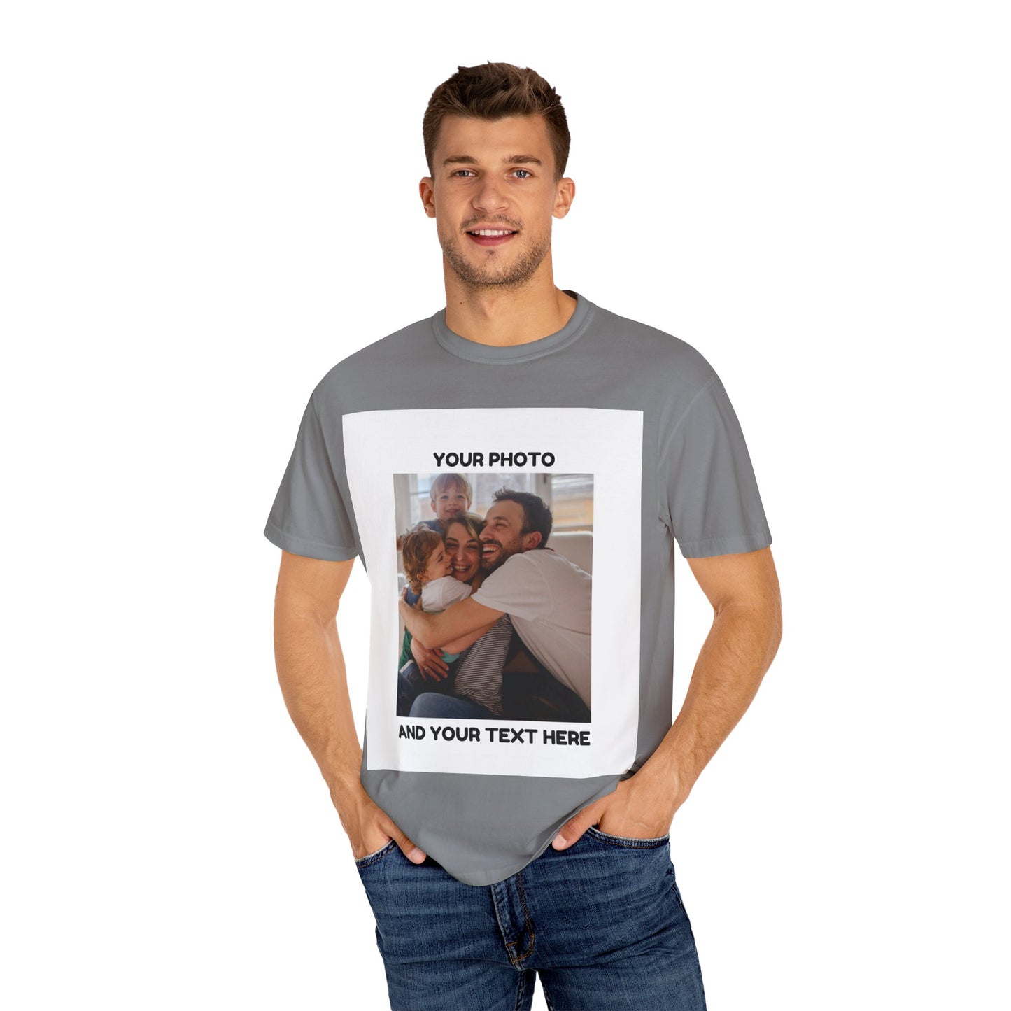 Custom Family Photo T-Shirt | Unisex Garment-Dyed Tee