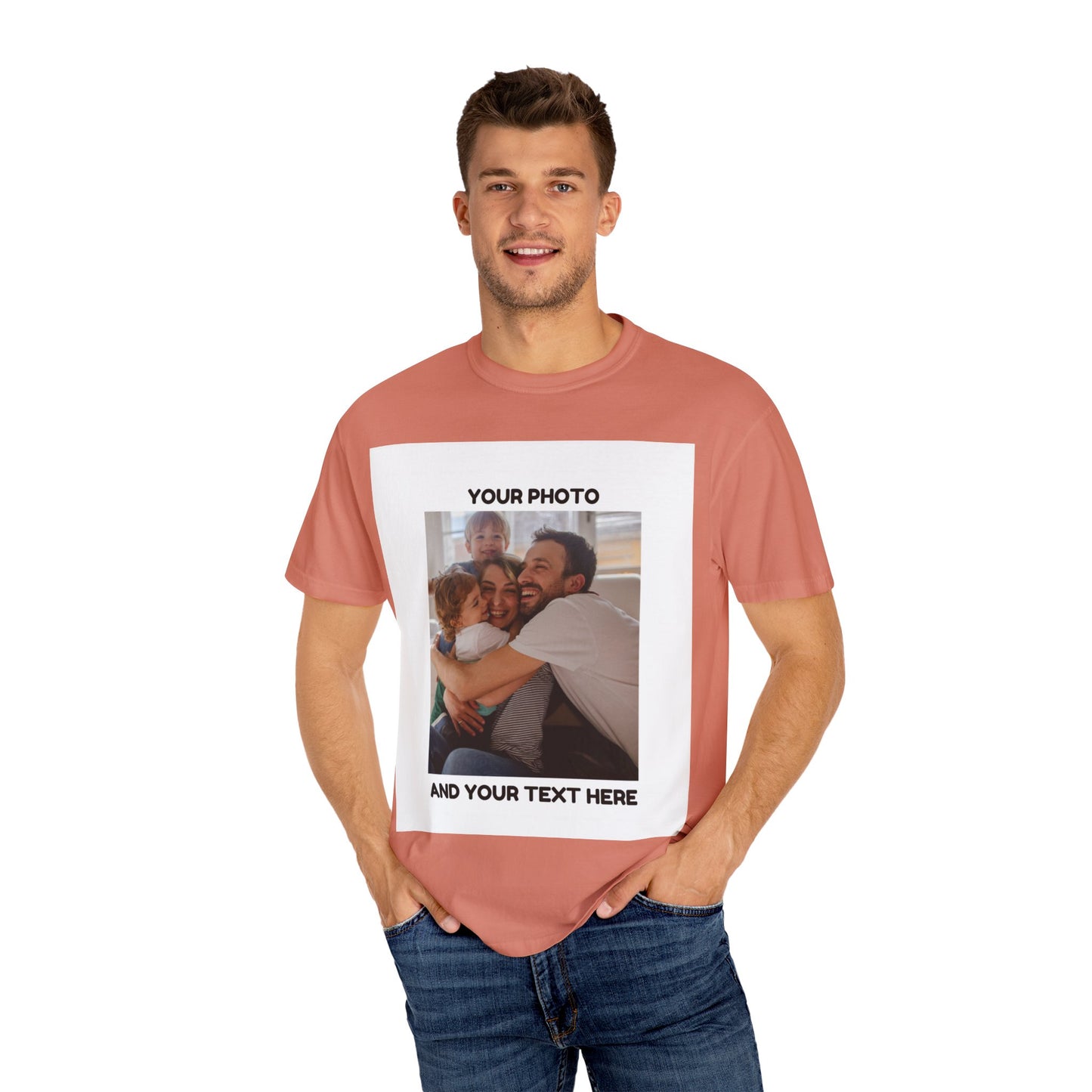 Custom Family Photo T-Shirt | Unisex Garment-Dyed Tee