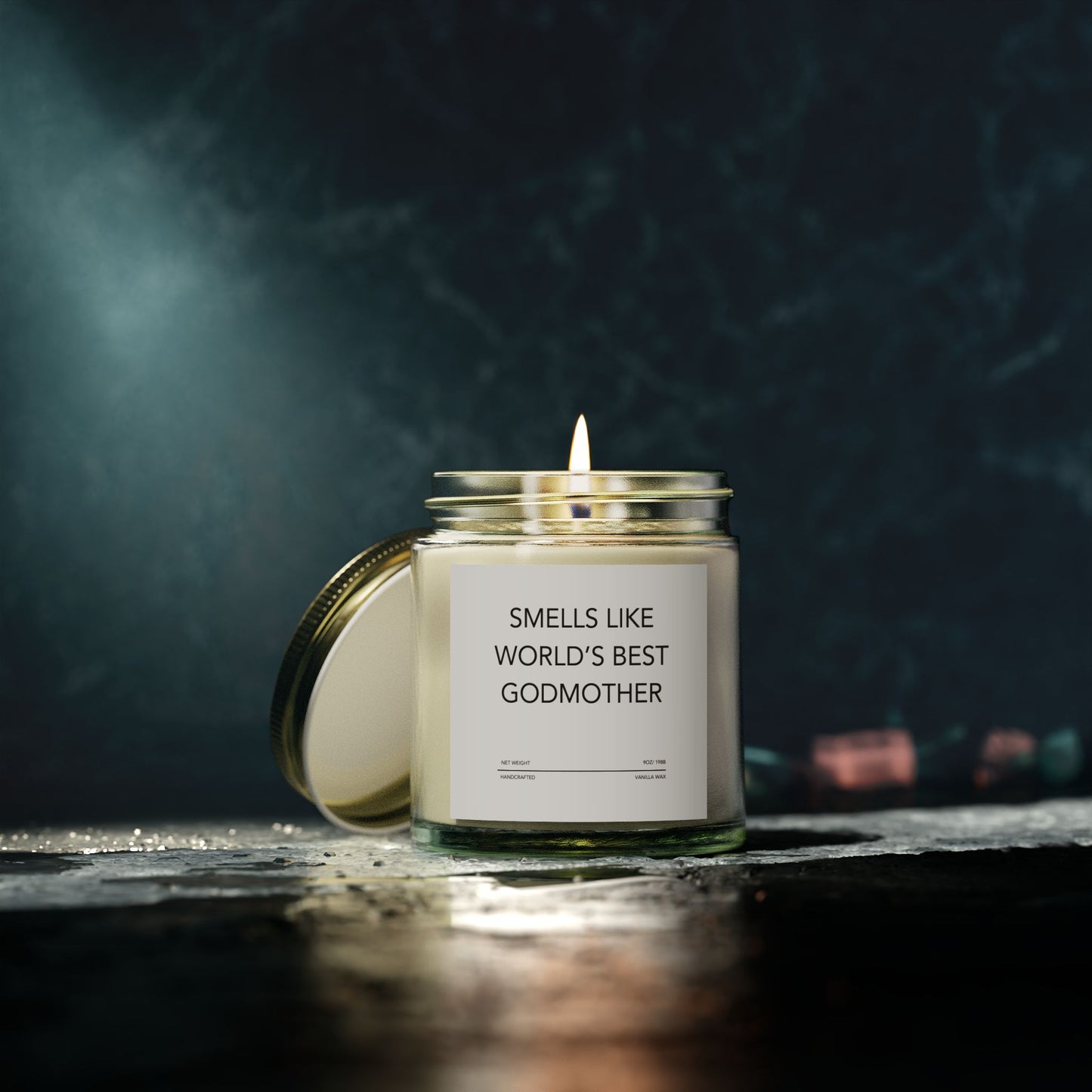 Funny Godmother Candle - "Smells Like World's Best Godmother", Thoughtful Godparent Gift, Handmade Soy Wax Candle, Baptism & Baby Shower Gift