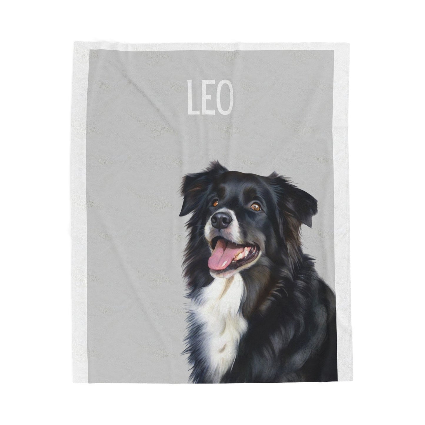 Personalized Velveteen Plush Blanket featuring Custom Pet Portrait - Cozy Gift for Dog Lovers