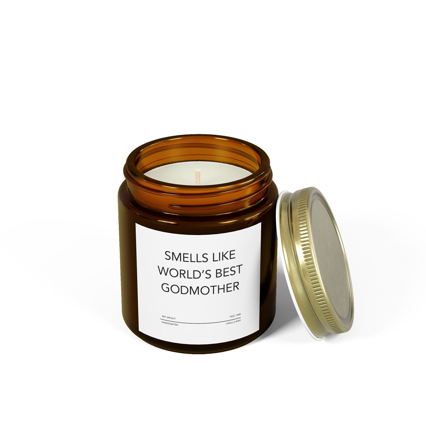 Funny Godmother Candle - "Smells Like World's Best Godmother", Thoughtful Godparent Gift, Handmade Soy Wax Candle, Baptism & Baby Shower Gift