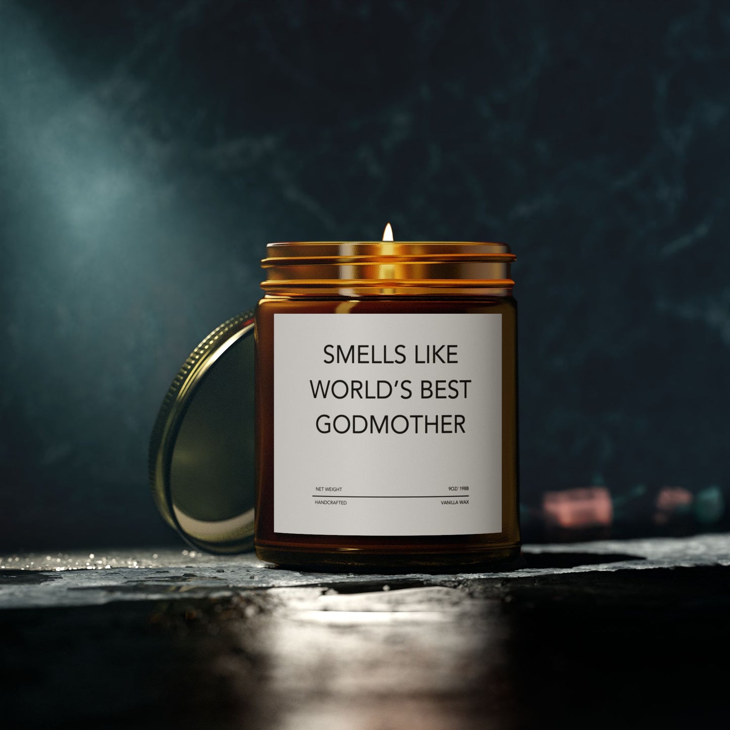 Funny Godmother Candle - "Smells Like World's Best Godmother", Thoughtful Godparent Gift, Handmade Soy Wax Candle, Baptism & Baby Shower Gift