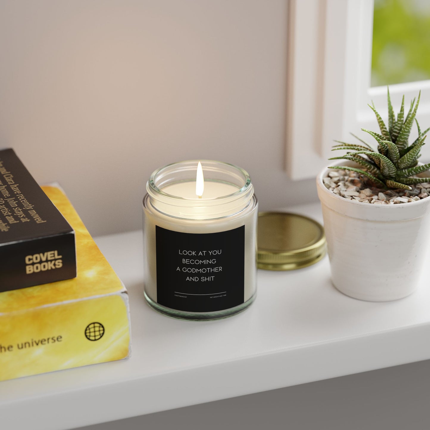 Copy of Funny Godmother Candle - "LOOK AT YOU BECOMING A GODMOTHER AND SHIT", Thoughtful Godparent Gift, Handmade Soy Wax Candle, Baptism & Baby Shower Gift