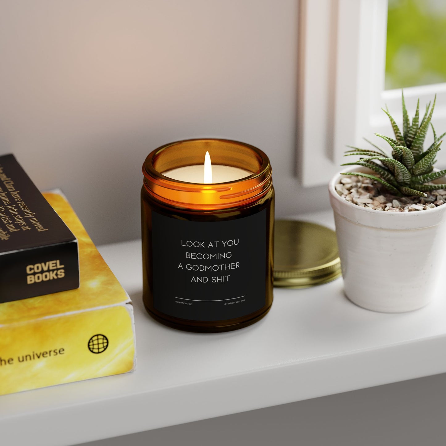 Copy of Funny Godmother Candle - "LOOK AT YOU BECOMING A GODMOTHER AND SHIT", Thoughtful Godparent Gift, Handmade Soy Wax Candle, Baptism & Baby Shower Gift