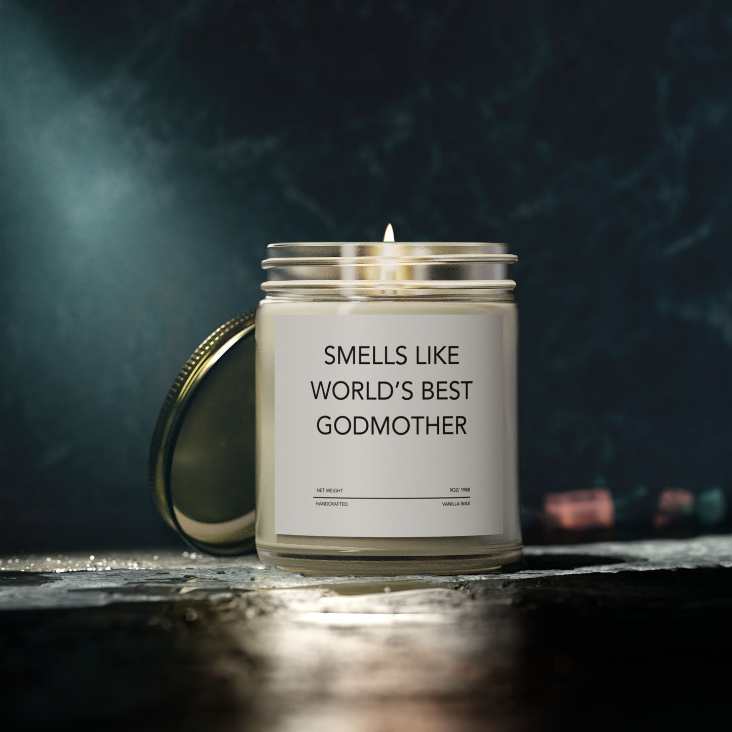 Funny Godmother Candle - "Smells Like World's Best Godmother", Thoughtful Godparent Gift, Handmade Soy Wax Candle, Baptism & Baby Shower Gift