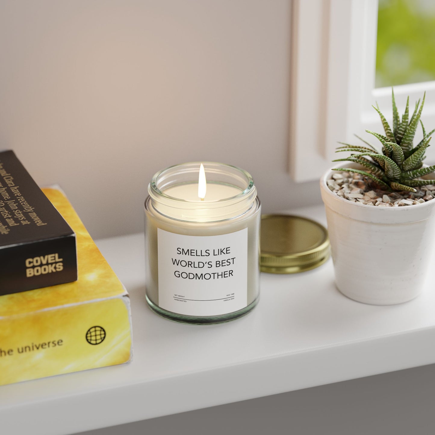Funny Godmother Candle - "Smells Like World's Best Godmother", Thoughtful Godparent Gift, Handmade Soy Wax Candle, Baptism & Baby Shower Gift