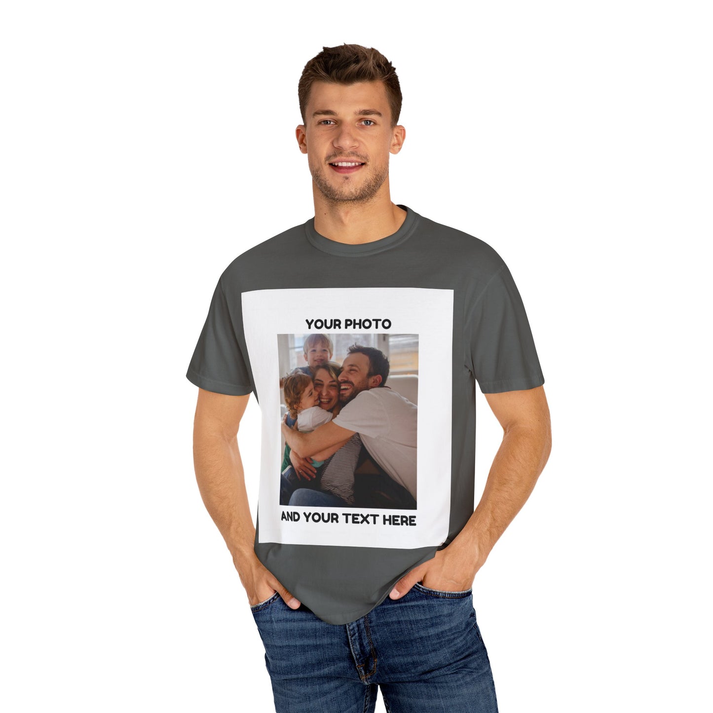 Custom Family Photo T-Shirt | Unisex Garment-Dyed Tee