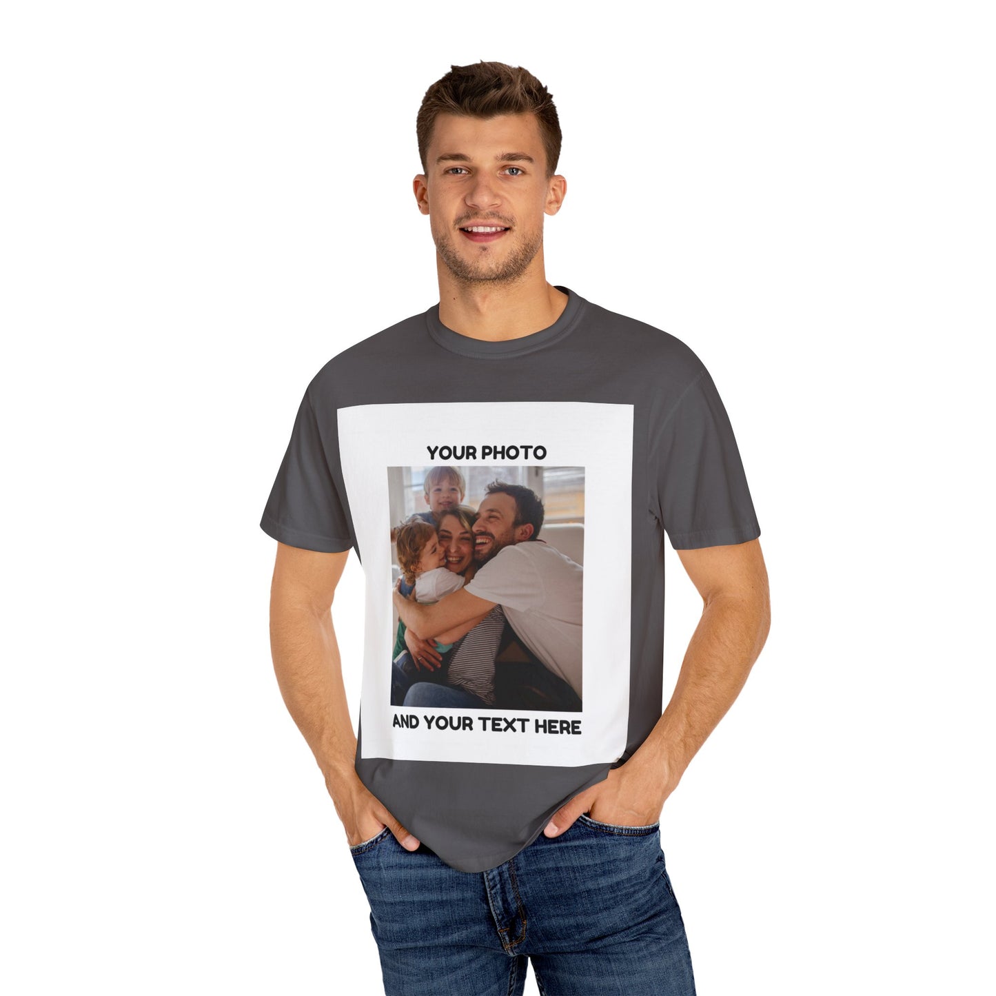 Custom Family Photo T-Shirt | Unisex Garment-Dyed Tee