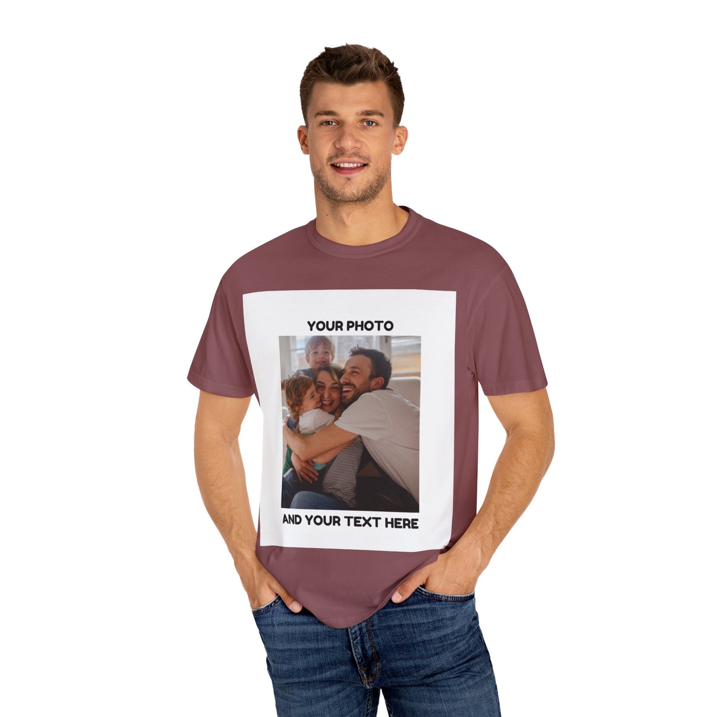 Custom Family Photo T-Shirt | Unisex Garment-Dyed Tee