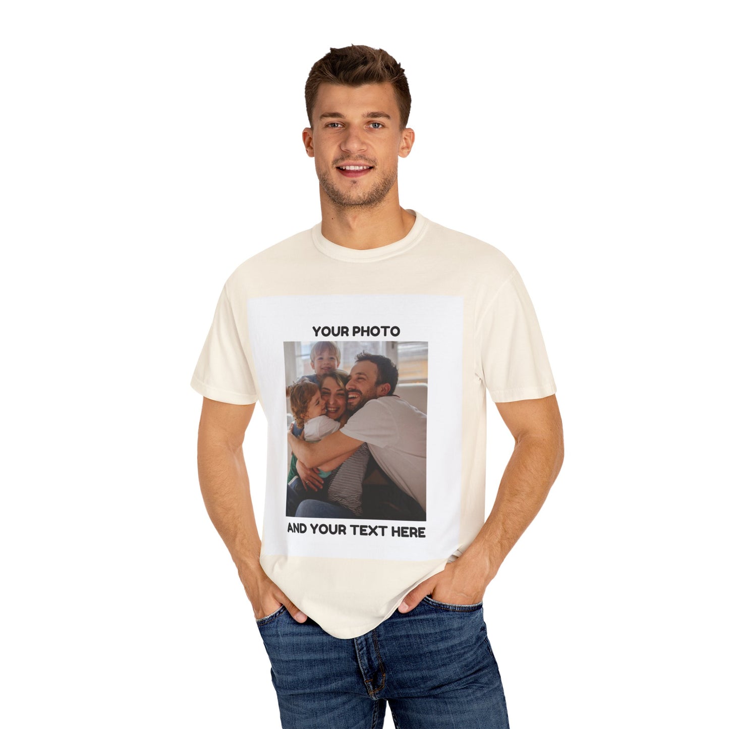 Custom Family Photo T-Shirt | Unisex Garment-Dyed Tee