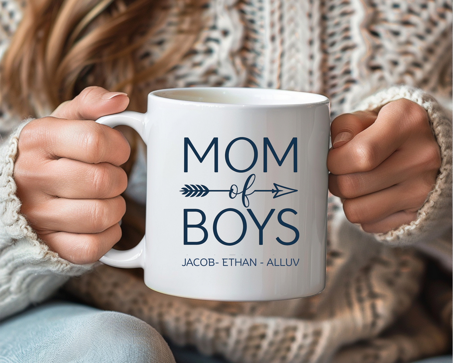Custom “Mom of Boys” Mug – Personalized Boy Mom Gift with Kids’ Names