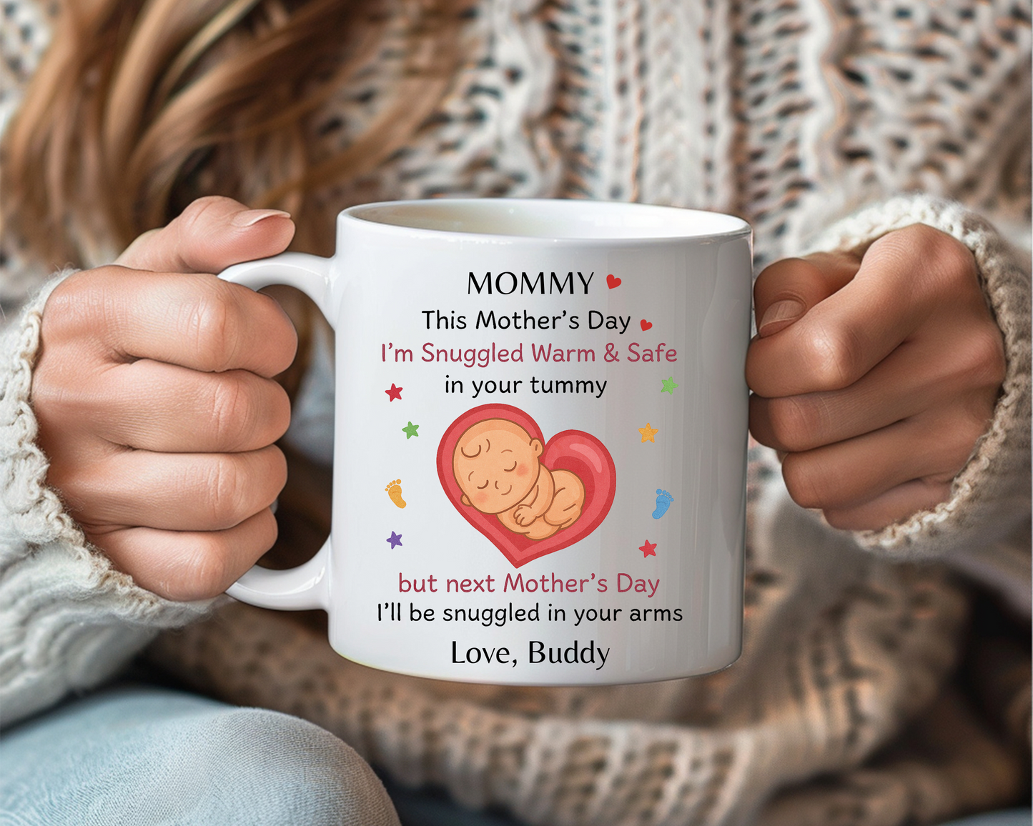Personalized Mother's Day Mug from Bump – Mommy to Be Gift, Baby in Belly Message, First Mother’s Day Keepsake for Pregnant Moms
