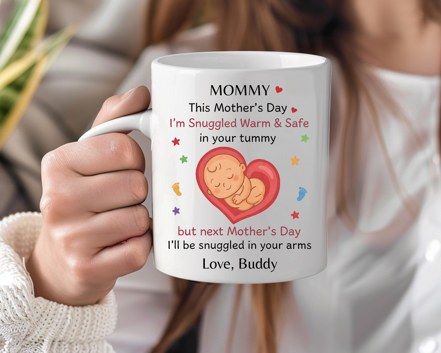 Personalized Mother's Day Mug from Bump – Mommy to Be Gift, Baby in Belly Message, First Mother’s Day Keepsake for Pregnant Moms