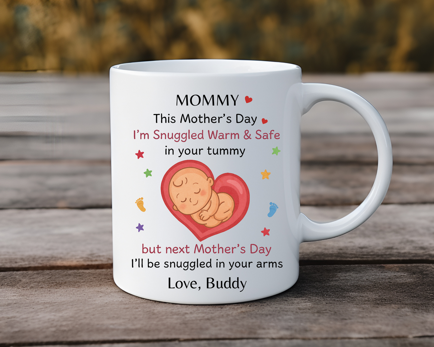 Personalized Mother's Day Mug from Bump – Mommy to Be Gift, Baby in Belly Message, First Mother’s Day Keepsake for Pregnant Moms