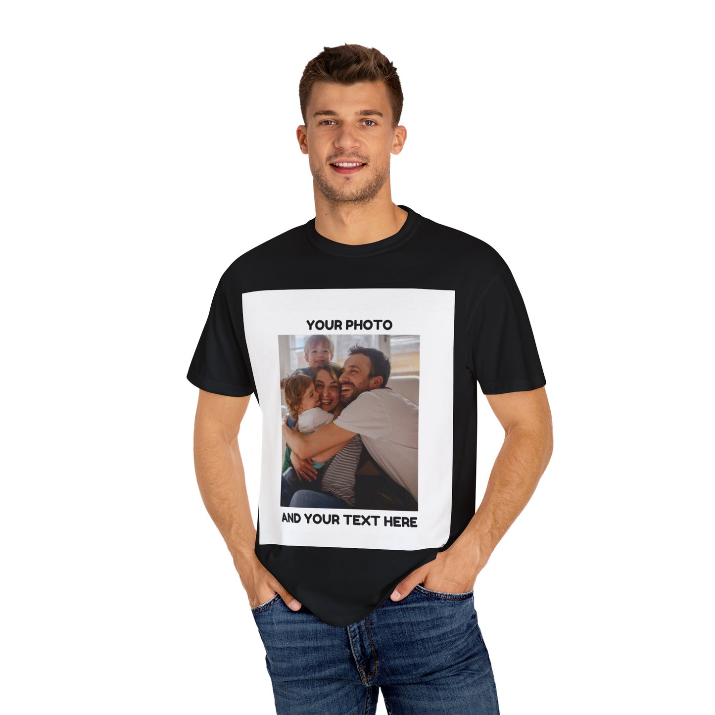 Custom Family Photo T-Shirt | Unisex Garment-Dyed Tee