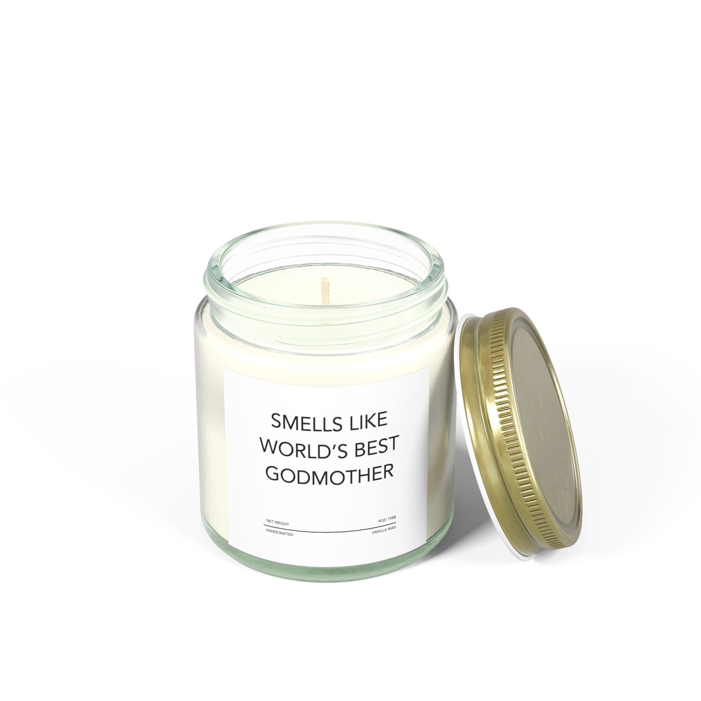 Funny Godmother Candle - "Smells Like World's Best Godmother", Thoughtful Godparent Gift, Handmade Soy Wax Candle, Baptism & Baby Shower Gift