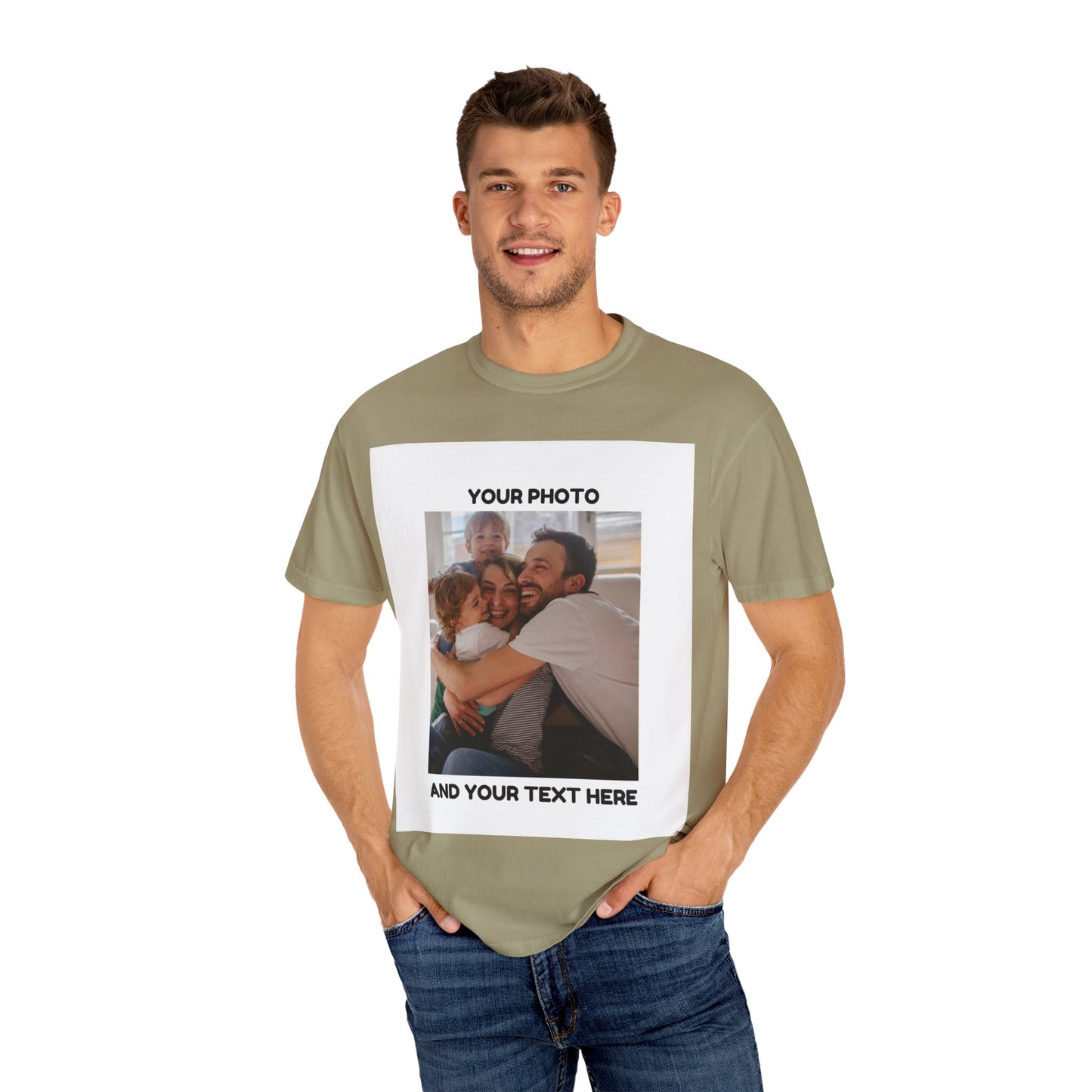 Custom Family Photo T-Shirt | Unisex Garment-Dyed Tee