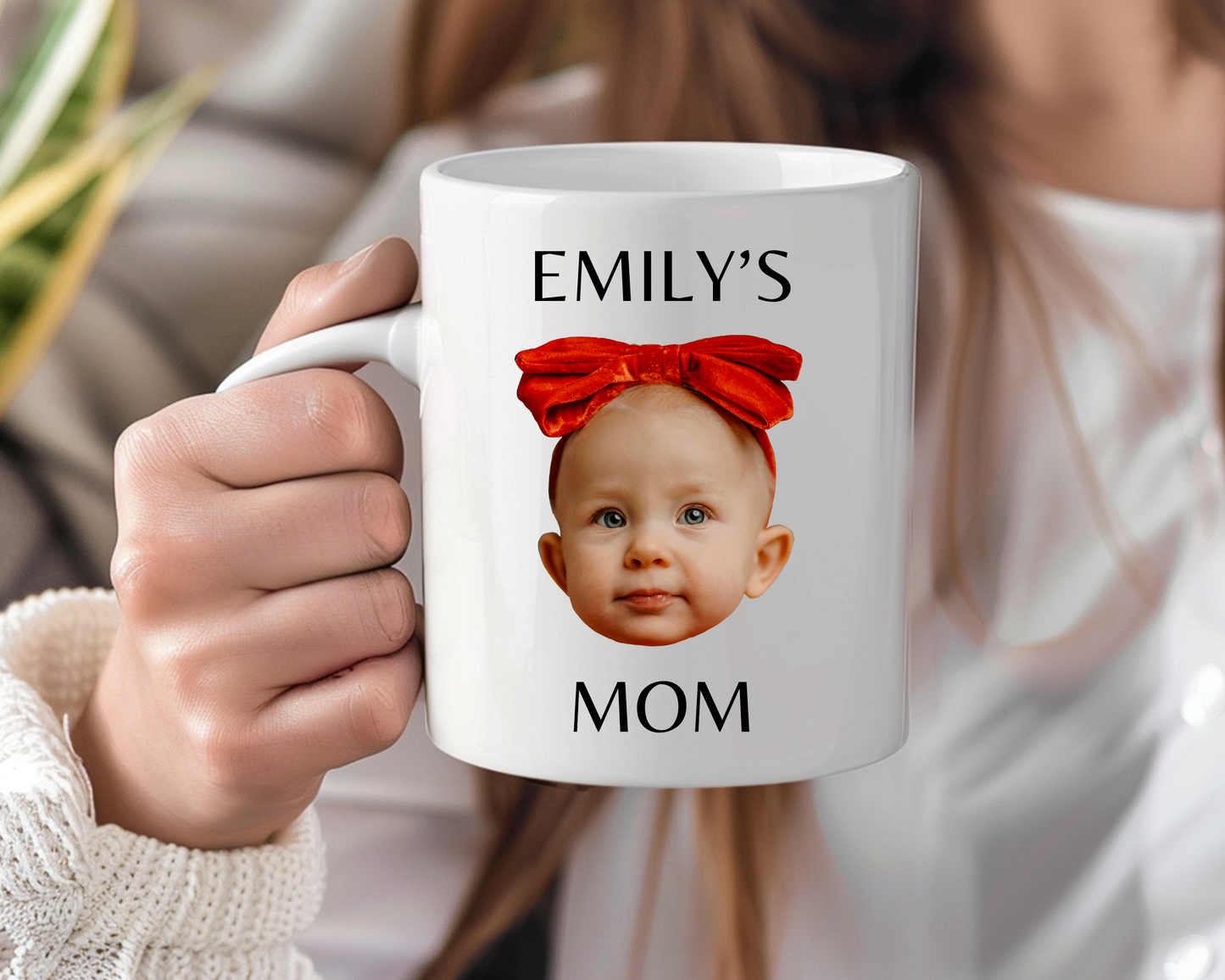 Custom Baby Face Mug – Personalized Photo Mug with Name – Funny Mother’s Day Gift, New Mom Gift, First Mother’s Day Keepsake
