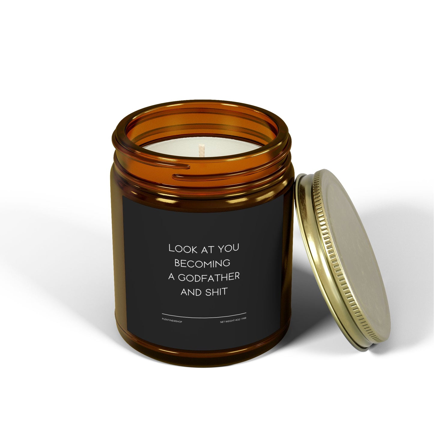 Funny Godfather Candle - "LOOK AT YOU BECOMING A GODFATHER AND SHIT", Thoughtful Godparent Gift, Handmade Soy Wax Candle, Baptism & Baby Shower Gift