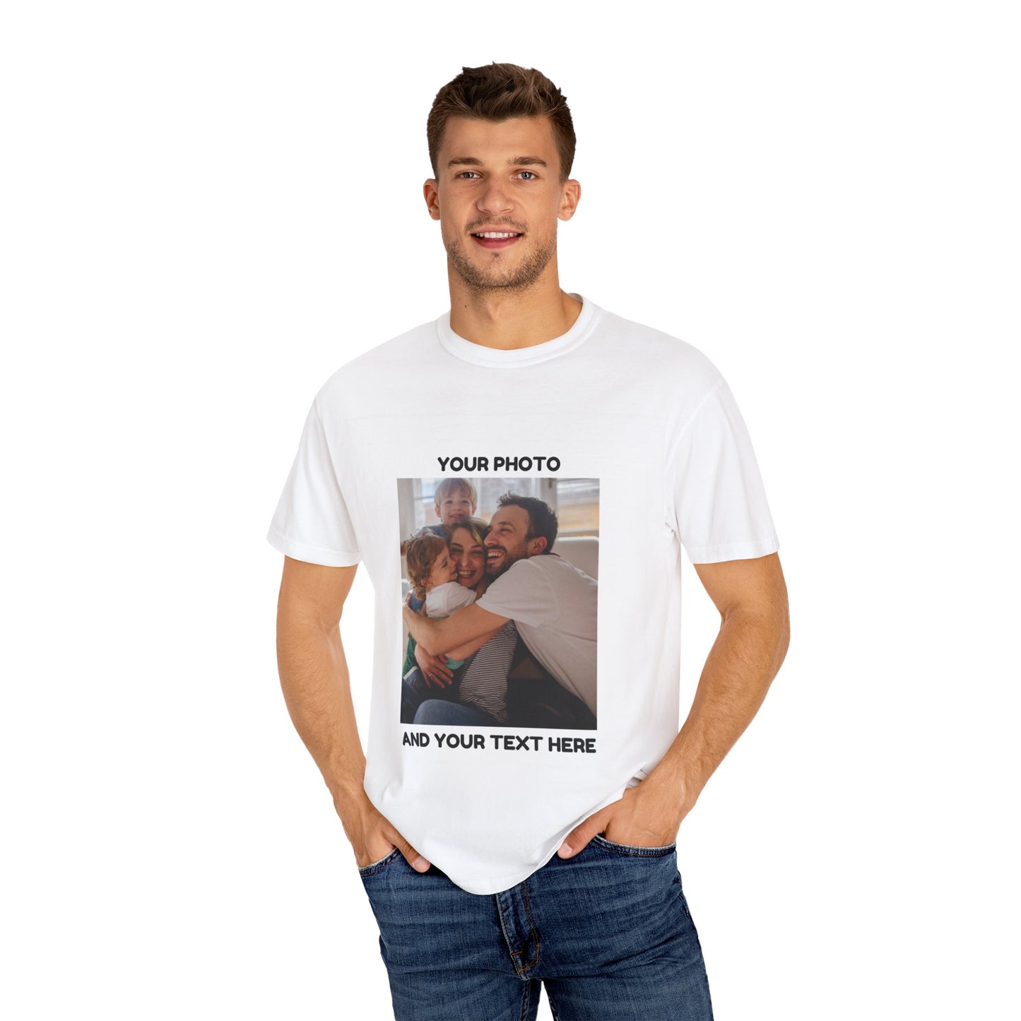 Custom Family Photo T-Shirt | Unisex Garment-Dyed Tee