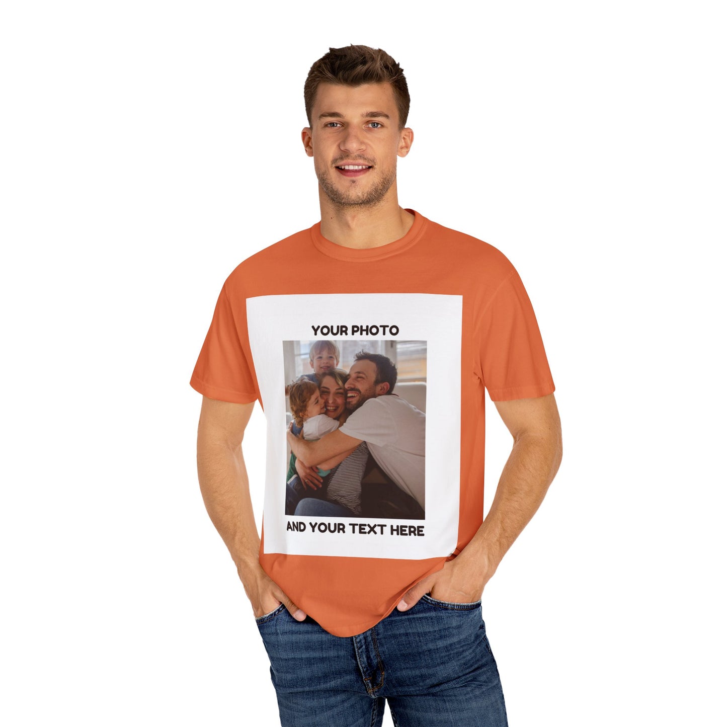 Custom Family Photo T-Shirt | Unisex Garment-Dyed Tee