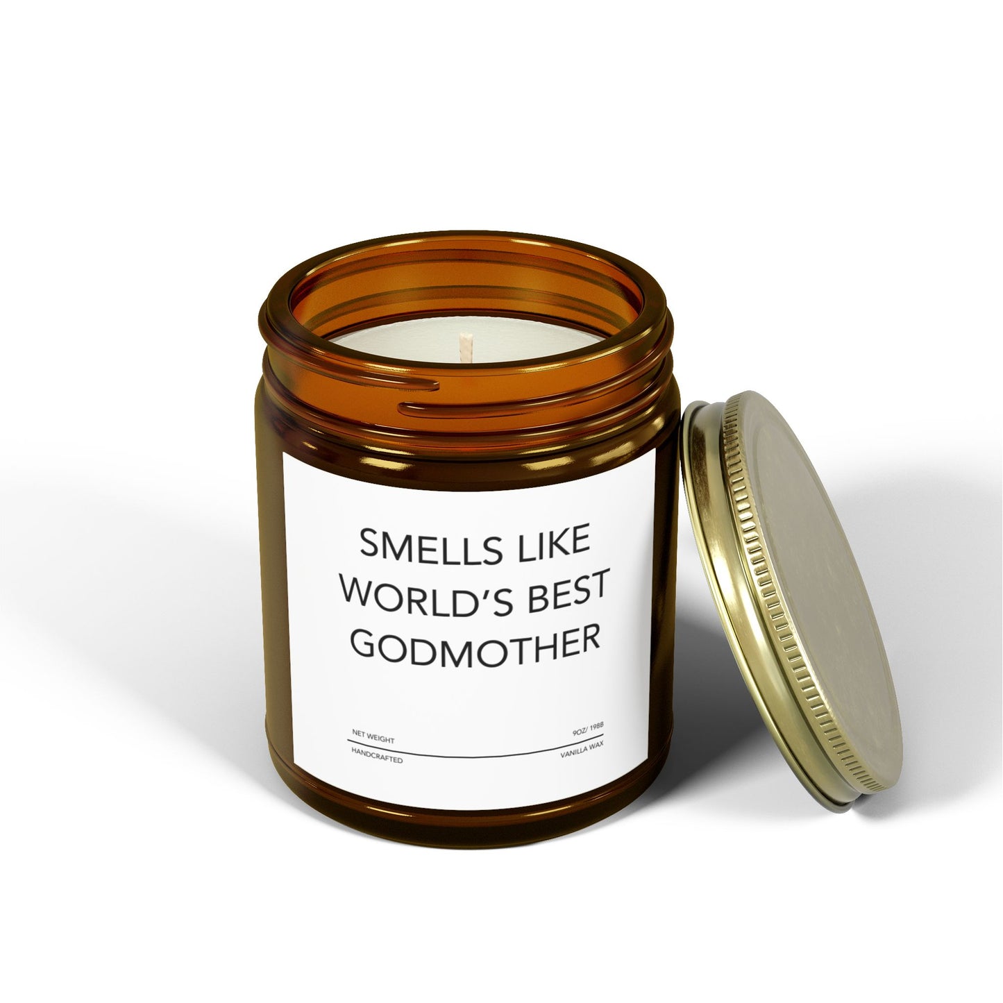 Funny Godmother Candle - "Smells Like World's Best Godmother", Thoughtful Godparent Gift, Handmade Soy Wax Candle, Baptism & Baby Shower Gift
