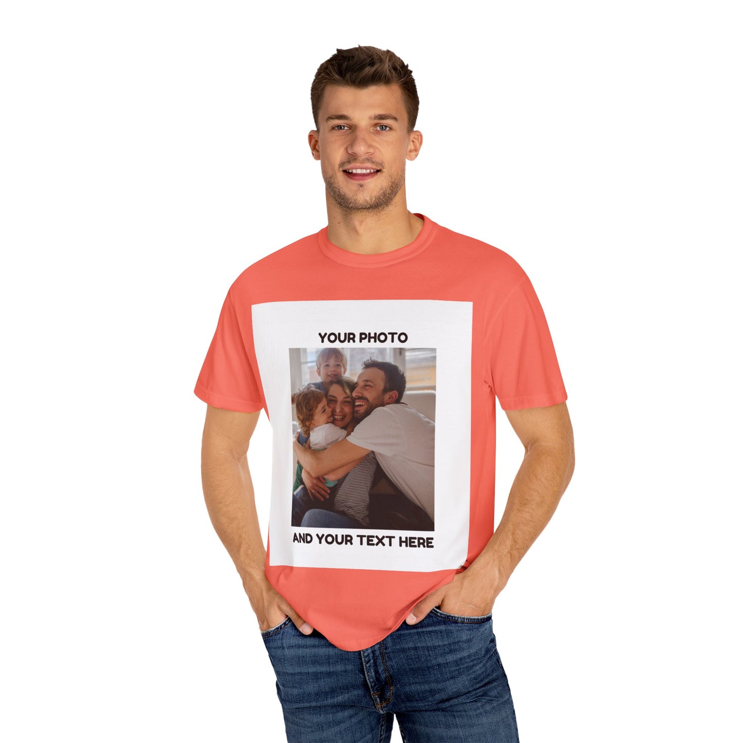 Custom Family Photo T-Shirt | Unisex Garment-Dyed Tee