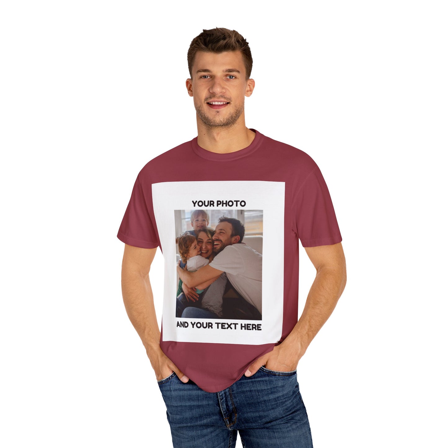 Custom Family Photo T-Shirt | Unisex Garment-Dyed Tee
