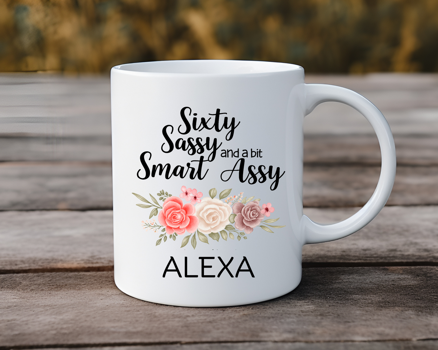 Funny 60th Birthday Mug – Personalized “Sixty, Sassy & Smart Assy” Gift for Women