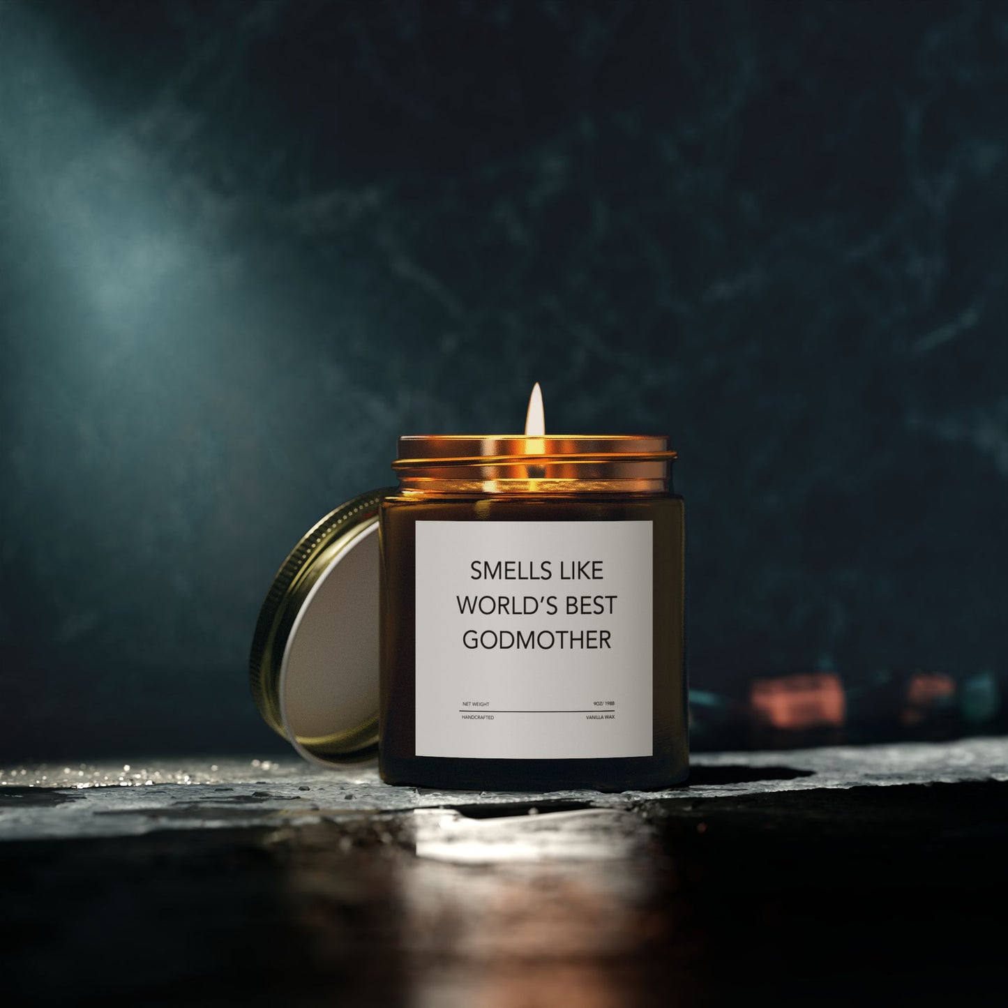 Funny Godmother Candle - "Smells Like World's Best Godmother", Thoughtful Godparent Gift, Handmade Soy Wax Candle, Baptism & Baby Shower Gift