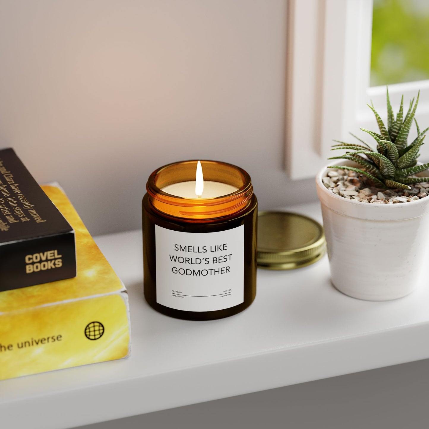 Funny Godmother Candle - "Smells Like World's Best Godmother", Thoughtful Godparent Gift, Handmade Soy Wax Candle, Baptism & Baby Shower Gift