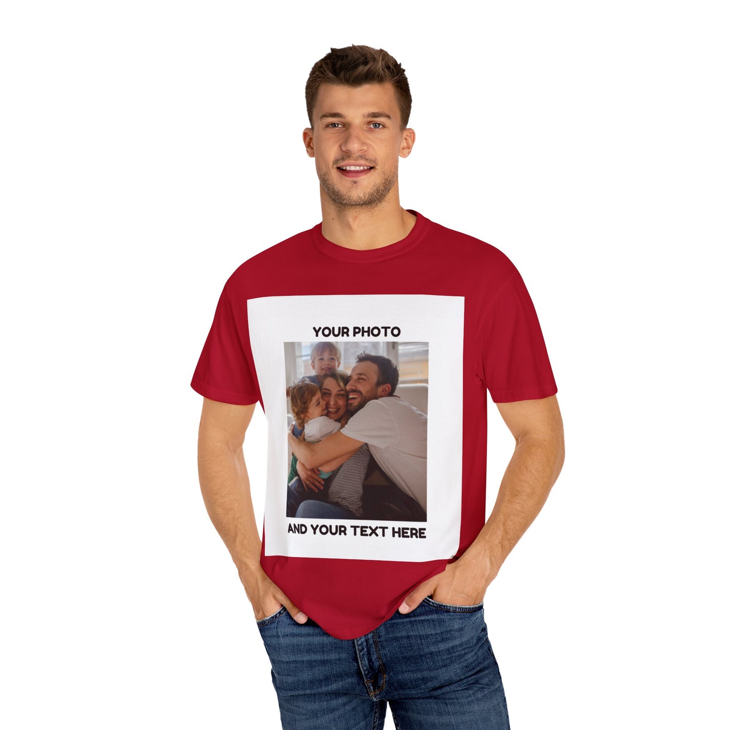 Custom Family Photo T-Shirt | Unisex Garment-Dyed Tee