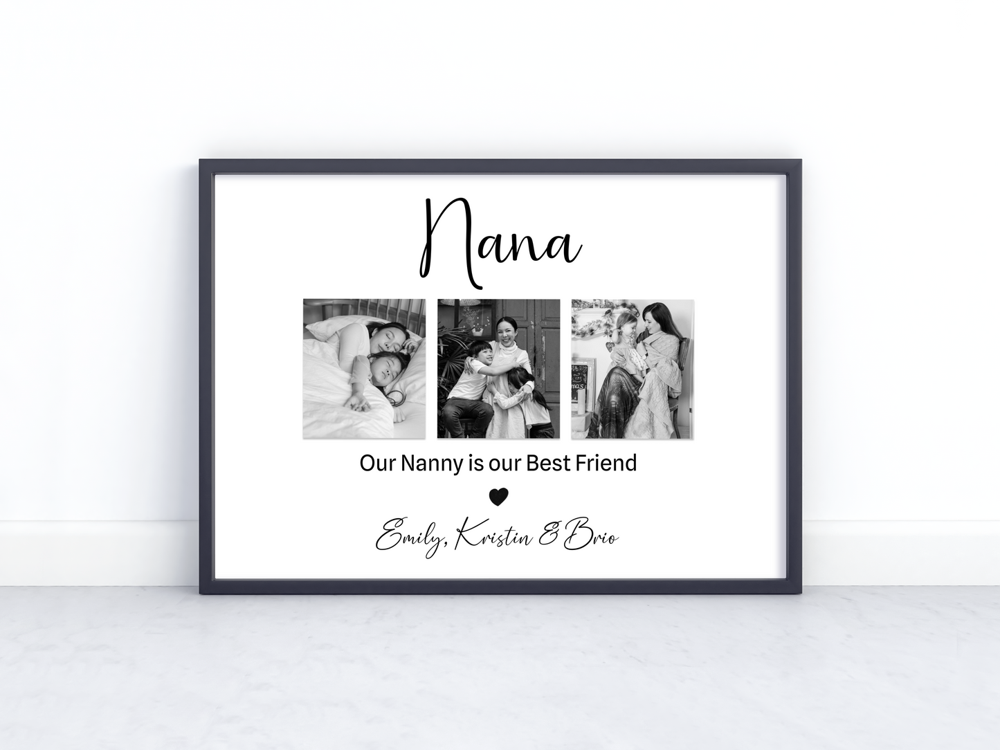 Custom Nanny Photo Print – "Our Nanny Is Our Best Friend" – Personalized Gift from Grandkids