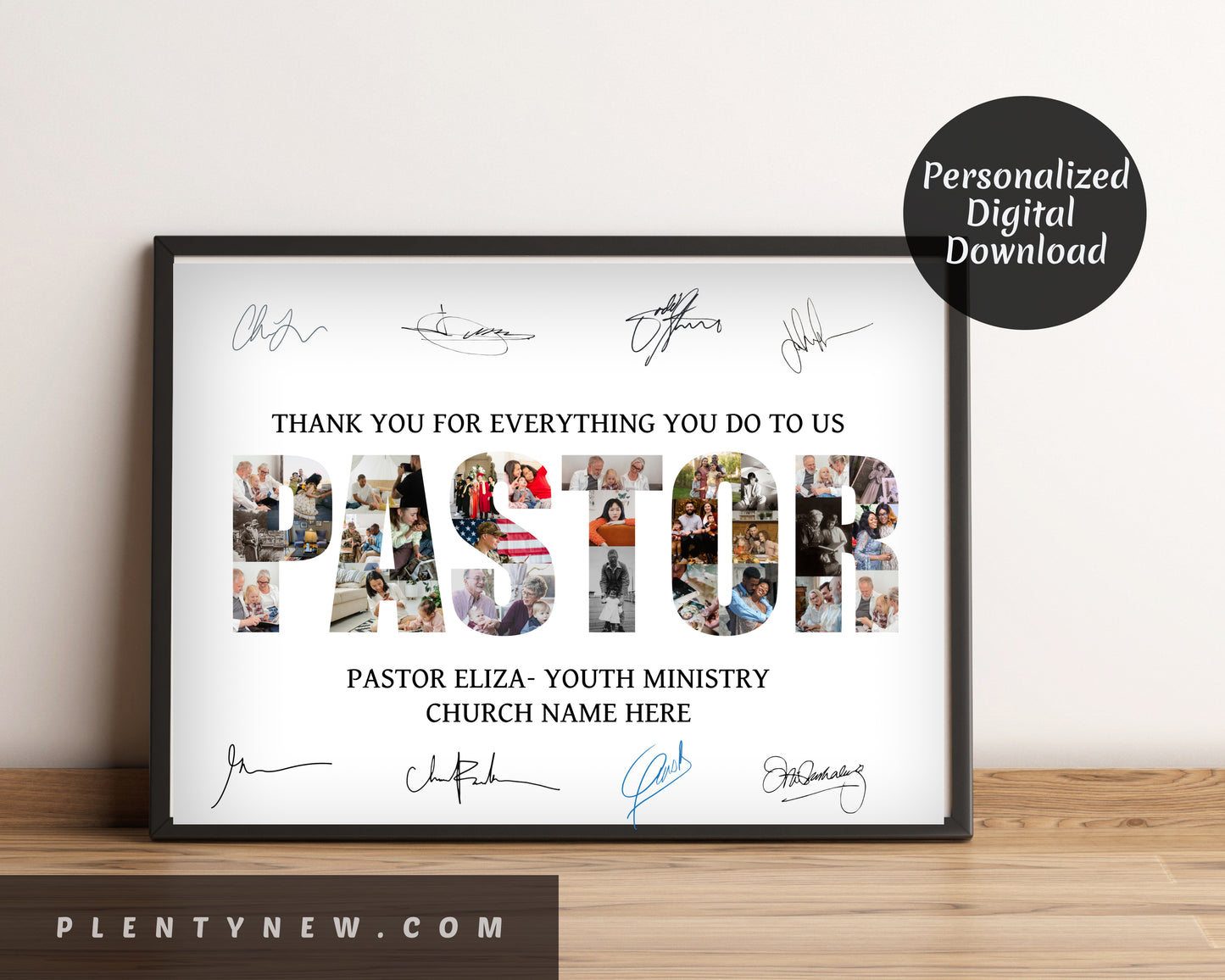 Youth Ministry Pastor Appreciation Wall Art - Christian Gift for Pastor’s Wife, Bible Study Group, or Youth Pastor Retirement