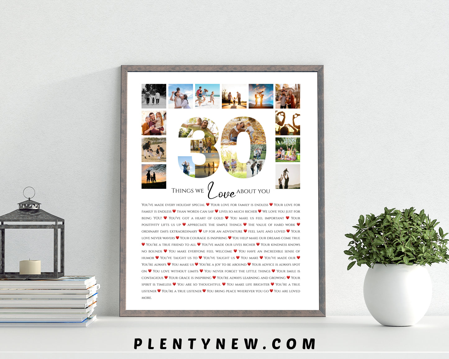 Personalized "30 Reasons We Love You" Gift - Custom Photo Collage Keepsake