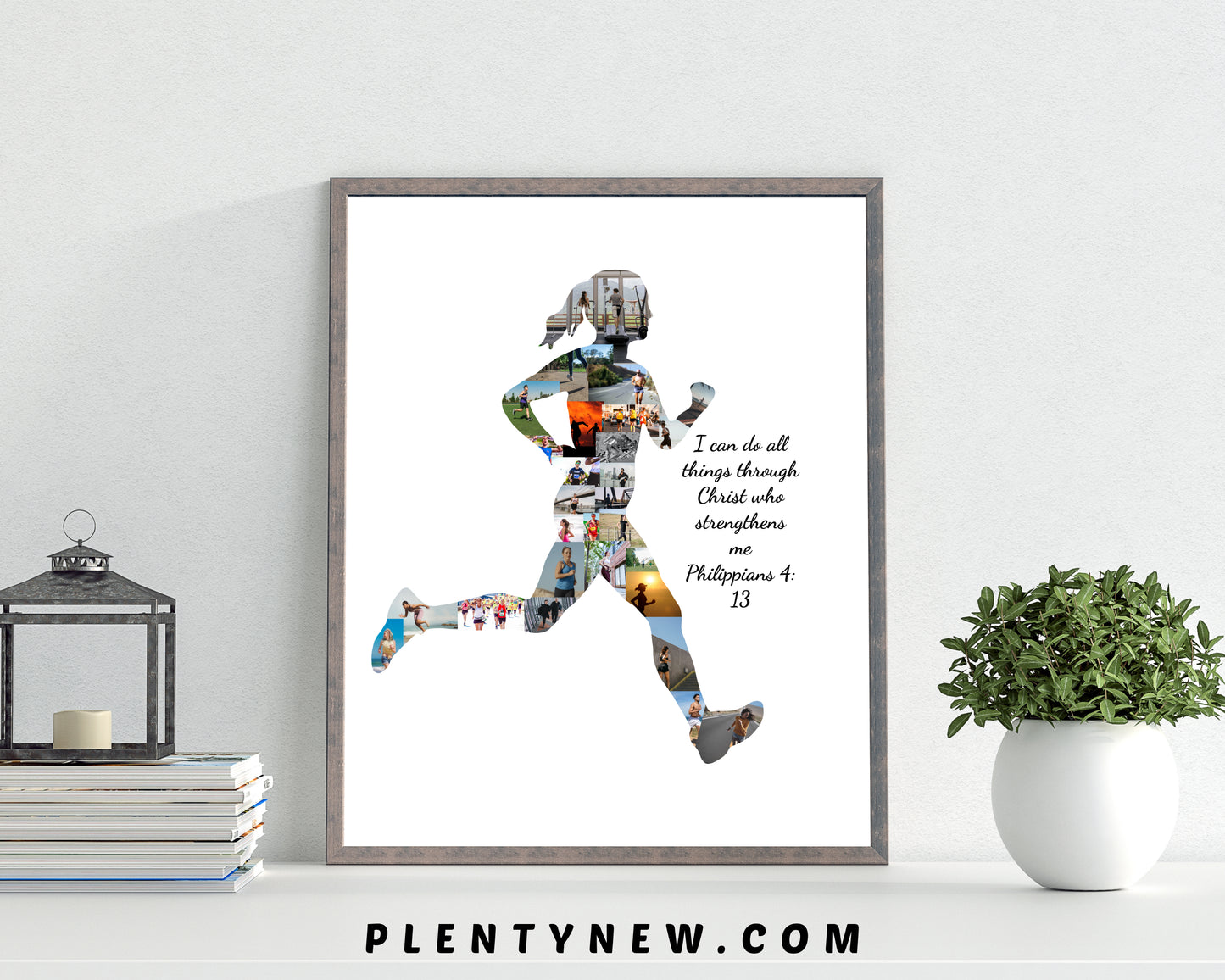 Custom Female Runner Photo Collage - Personalized Gift for Athletes & Fitness Enthusiasts