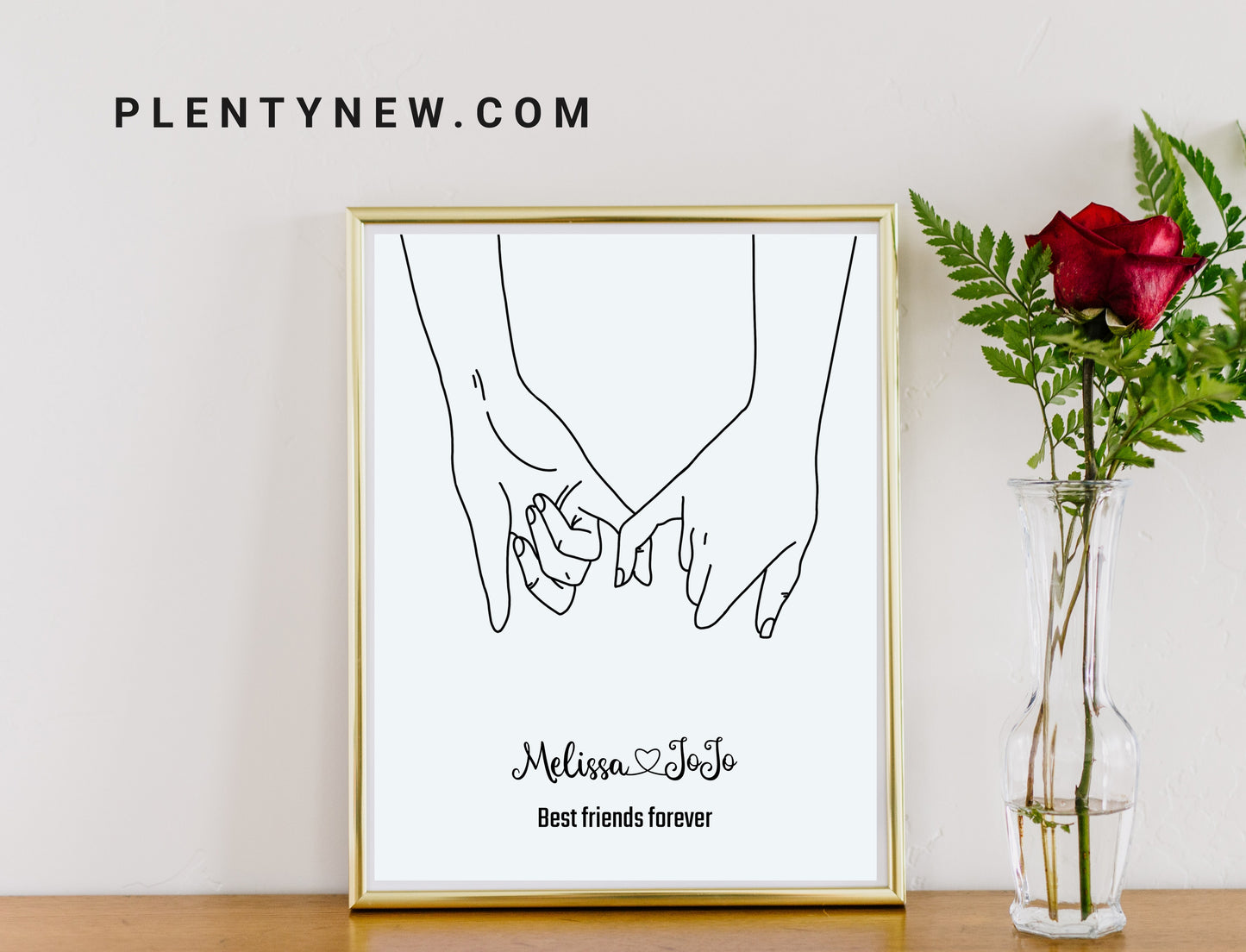 Personalised Pinky Promise Gift - Gift for Best Friend, Sister