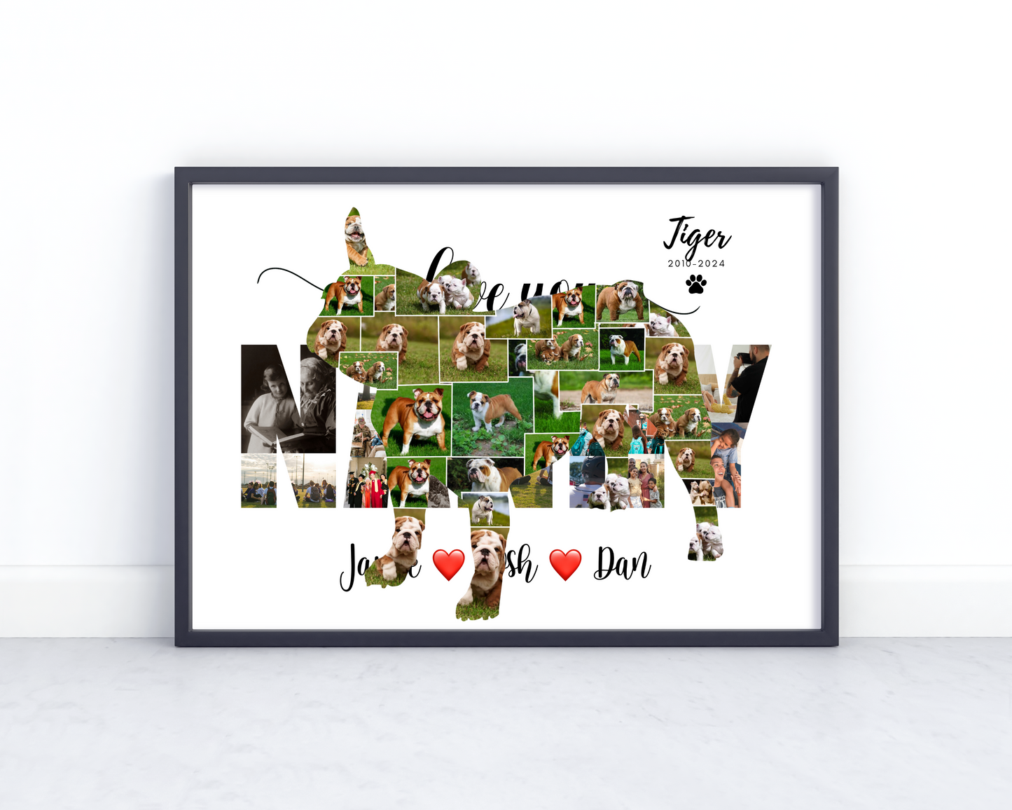 Custom Bulldog Photo Collage Gift - Perfect for Dog Lovers