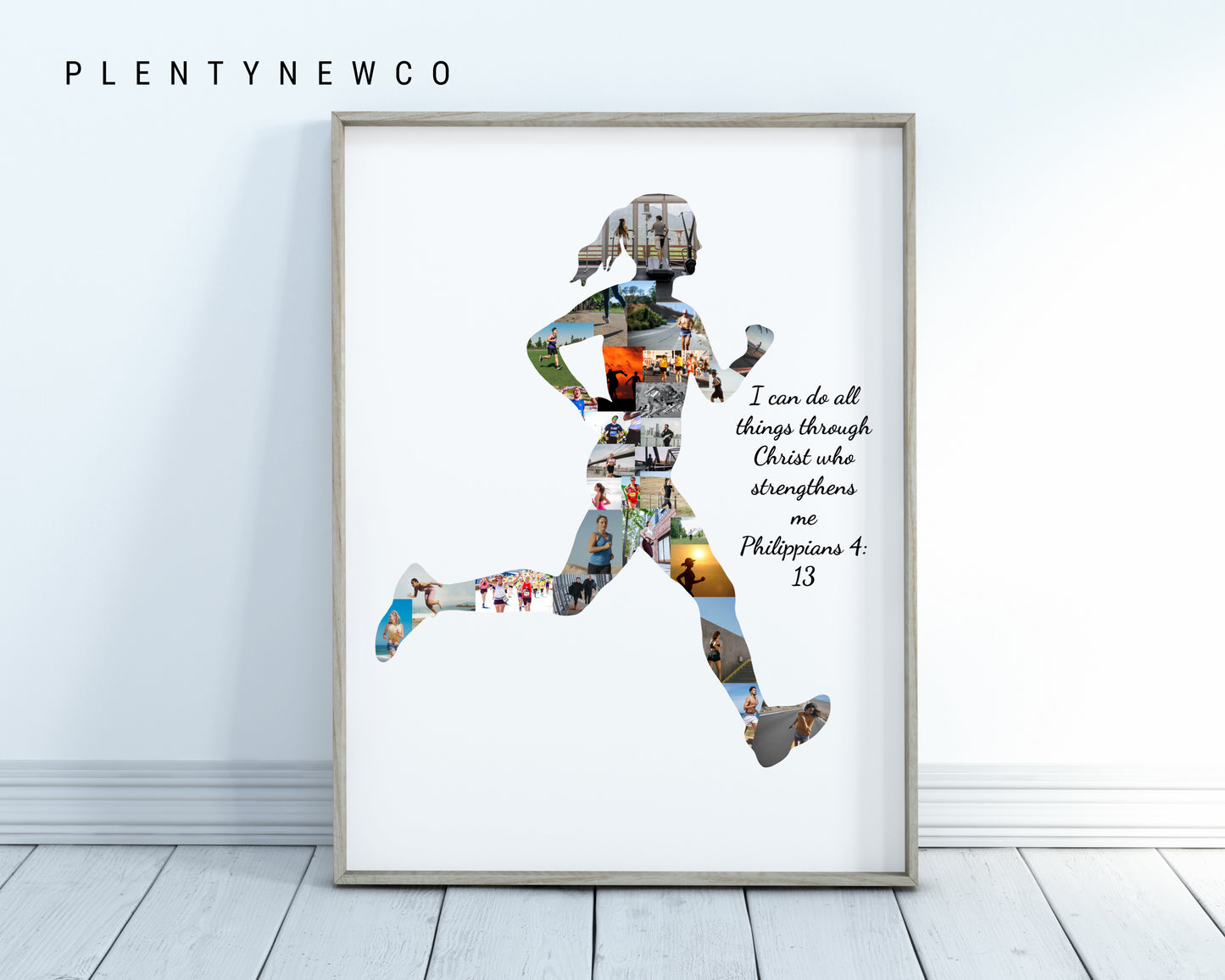 Custom Female Runner Photo Collage - Personalized Gift for Athletes & Fitness Enthusiasts