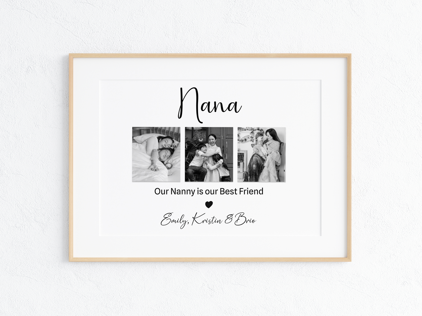 Custom Nanny Photo Print – "Our Nanny Is Our Best Friend" – Personalized Gift from Grandkids