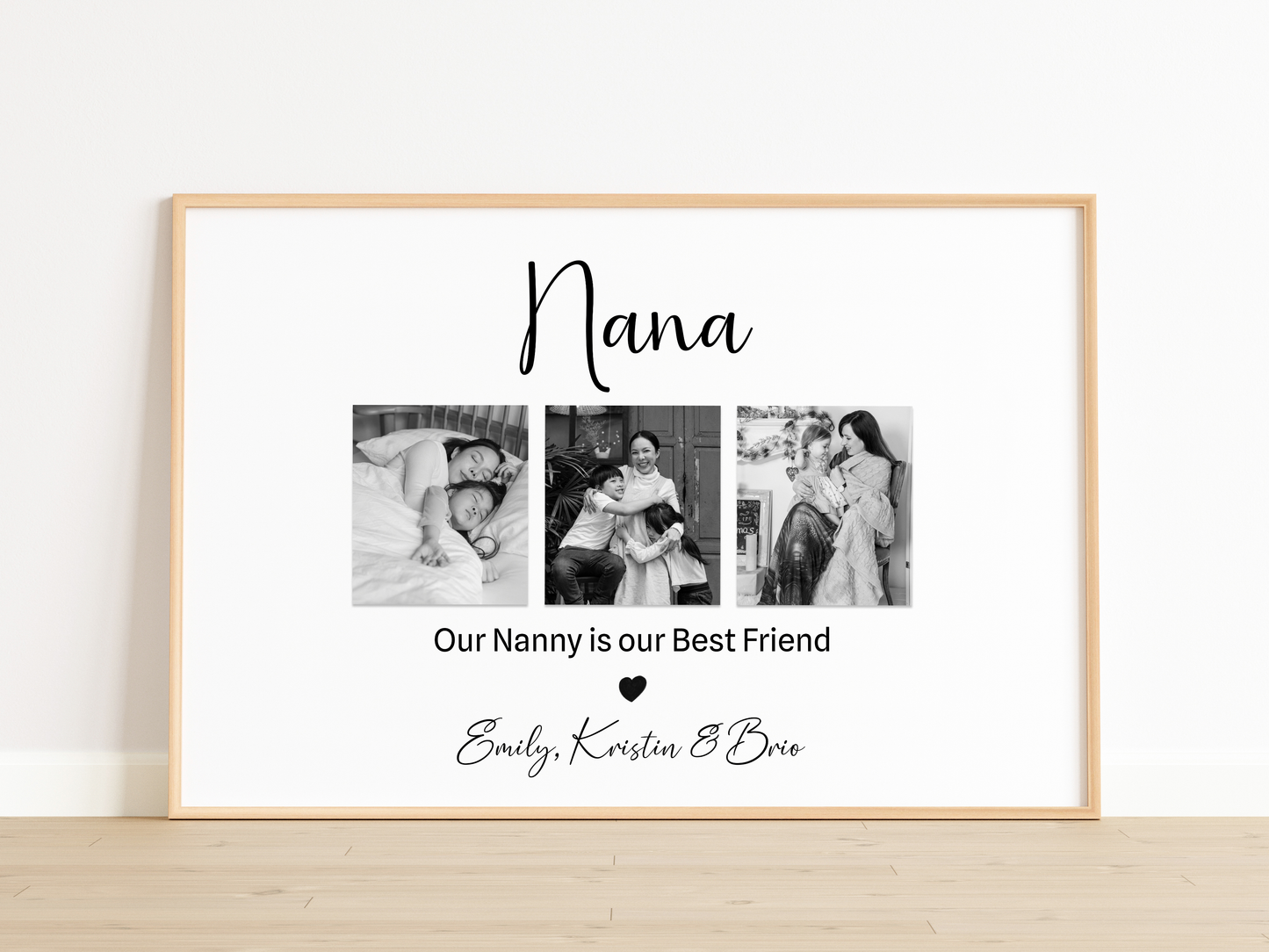 Custom Nanny Photo Print – "Our Nanny Is Our Best Friend" – Personalized Gift from Grandkids