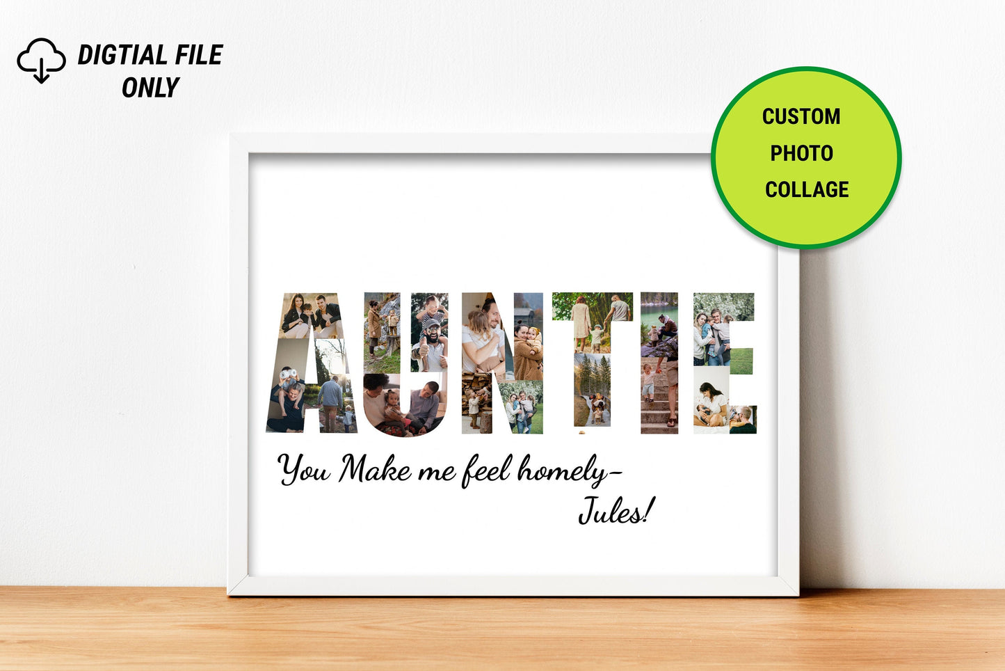 Auntie Gift Photo Collage – Personalized Digital Photo Keepsake