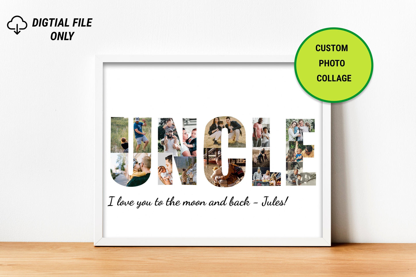 Personalized Uncle Photo Collage Gift - Custom Keepsake with Family Photos