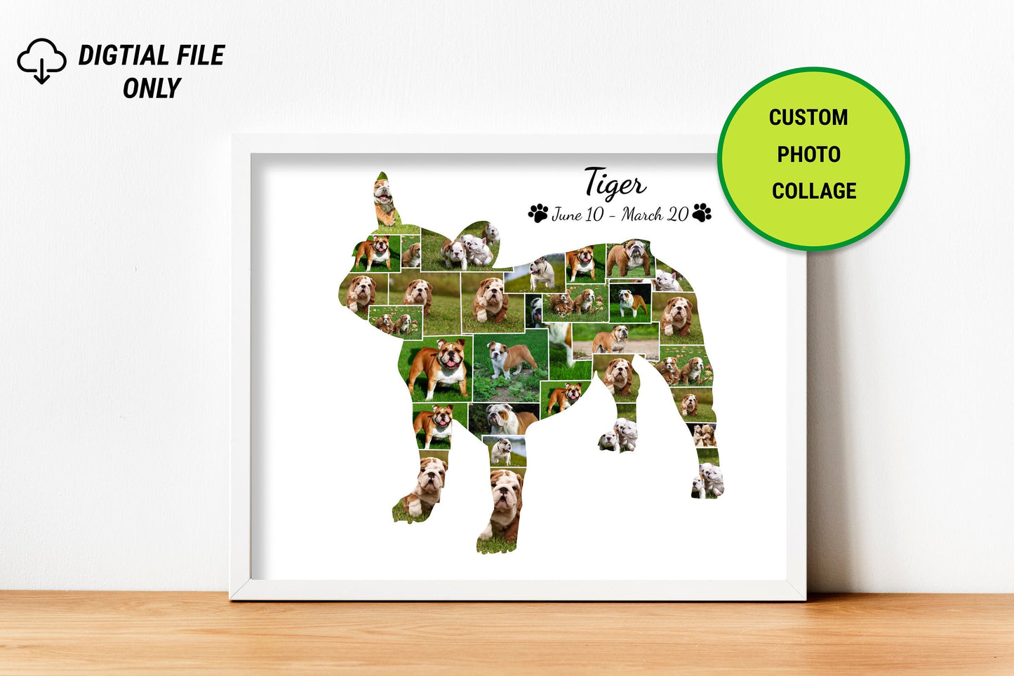 Custom Bulldog Photo Collage Gift - Perfect for Dog Lovers