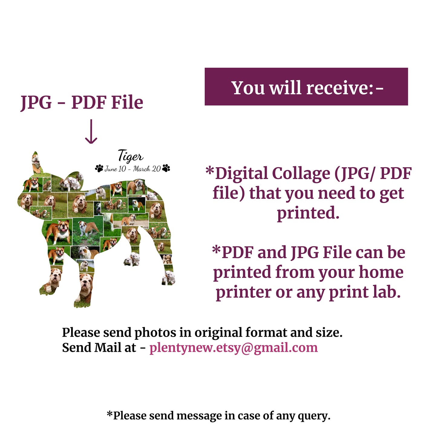 Custom Bulldog Photo Collage Gift - Perfect for Dog Lovers