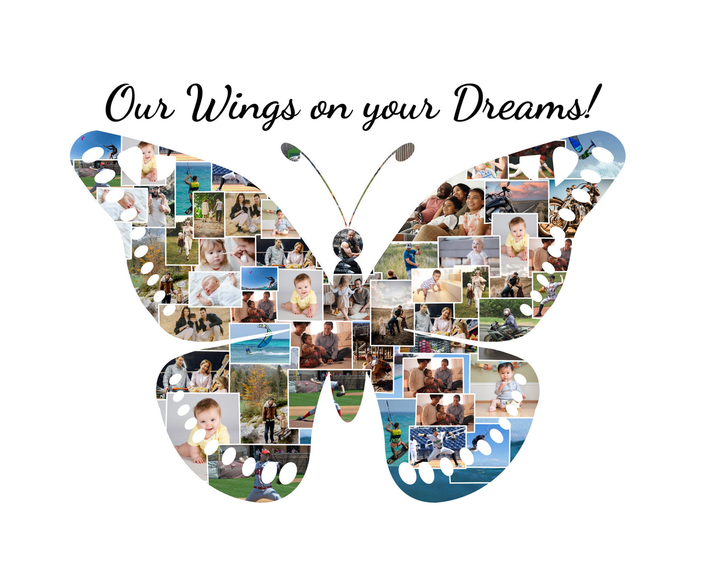 Custom Butterfly Photo Collage Gift - A Unique Art Piece for Nature Enthusiasts