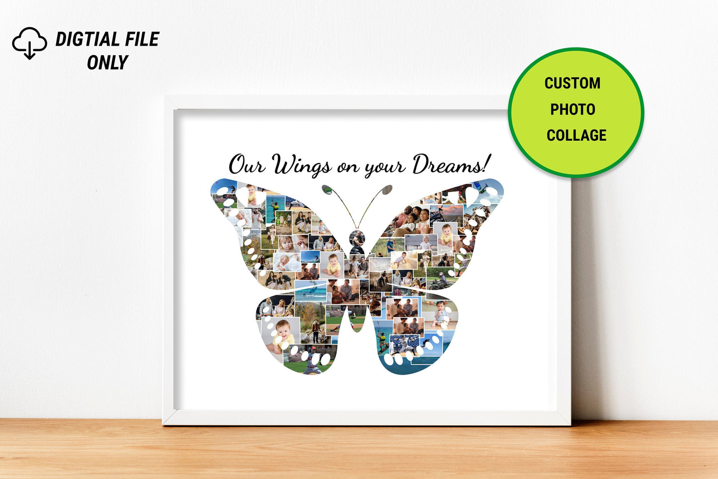 Custom Butterfly Photo Collage Gift - A Unique Art Piece for Nature Enthusiasts