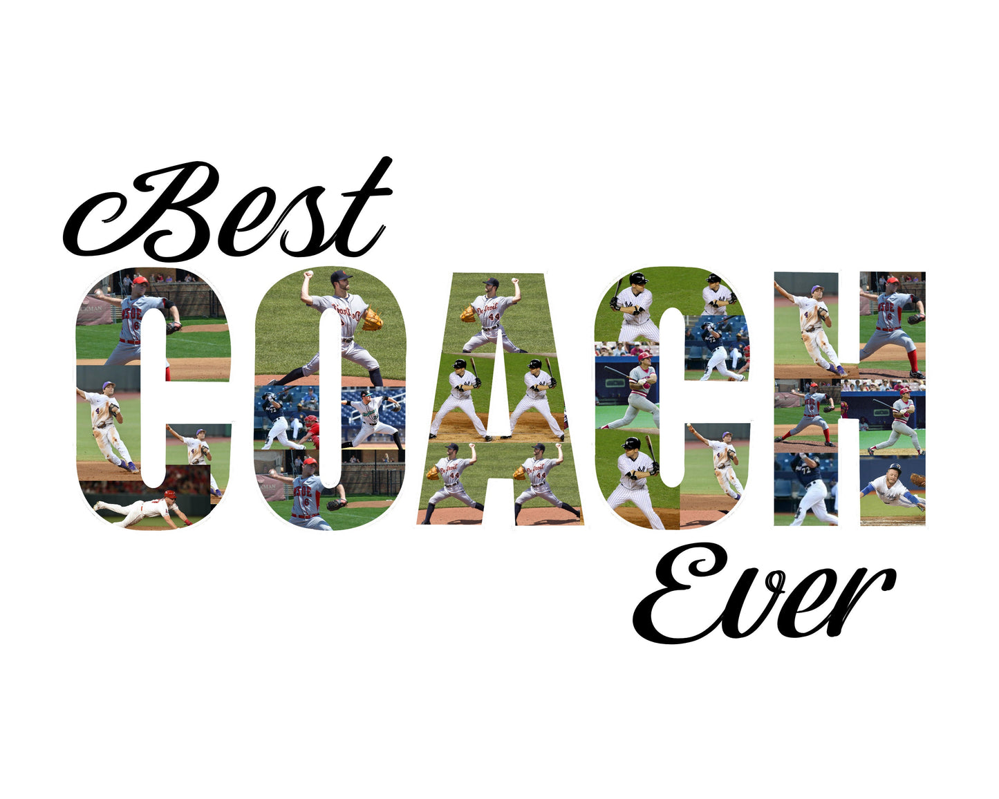 "Best Coach Ever Photo Collage Gift - Personalized Tribute for Sports and Mentorship"