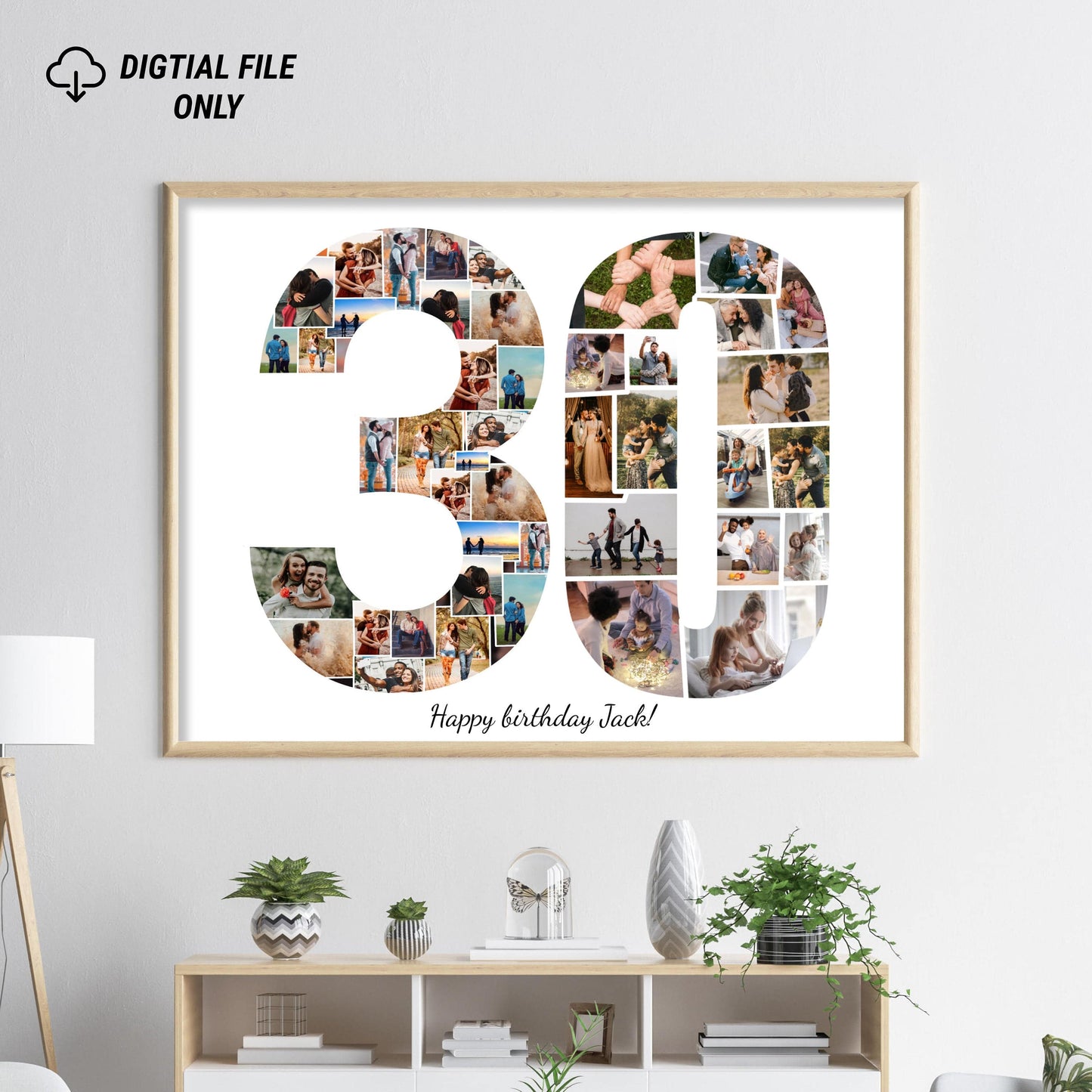 30th Birthday Photo Collage – Personalized Digital Photo Gift for Milestone Celebrations