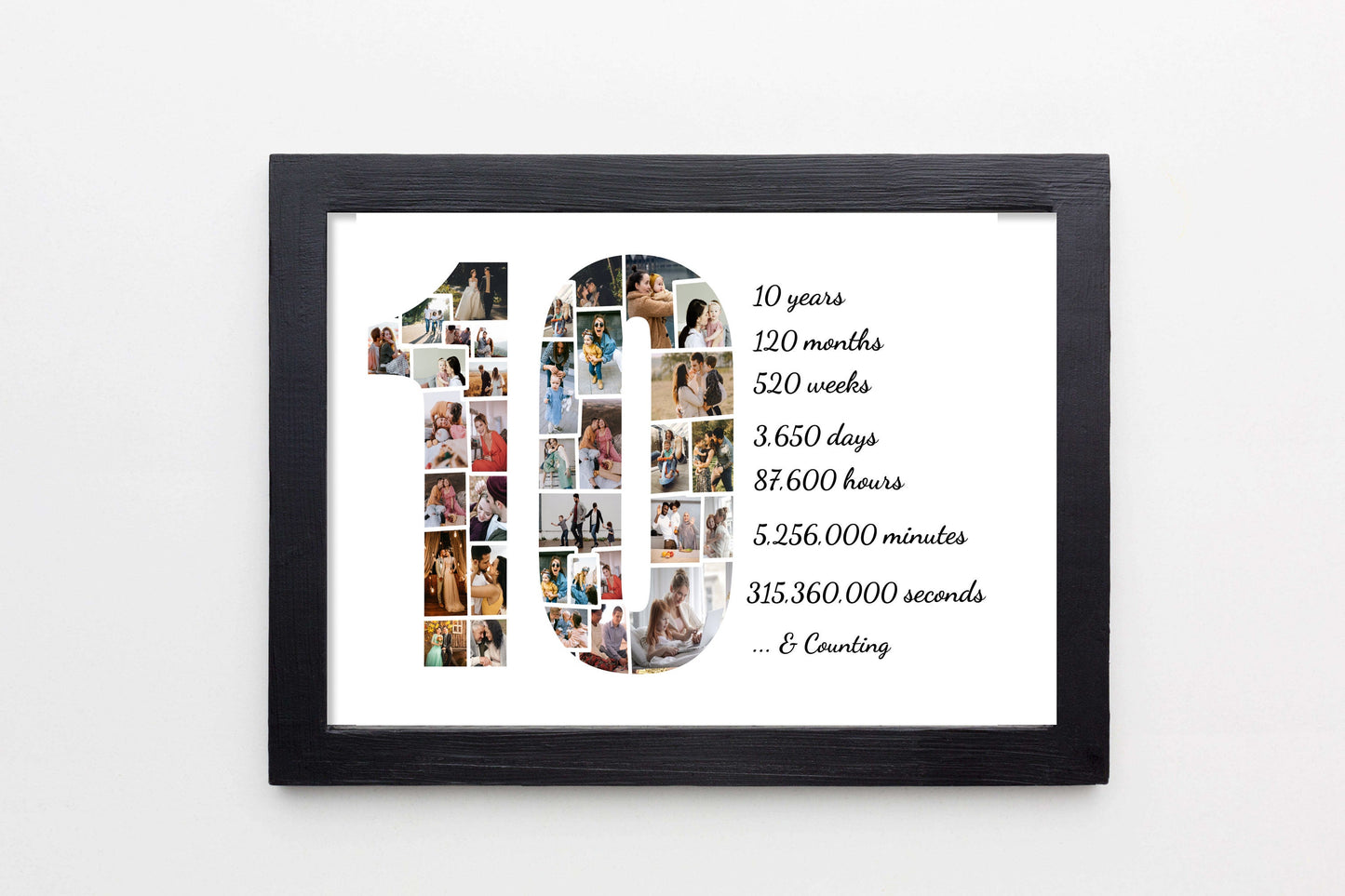 Personalized 10th Anniversary Photo Collage Gift - Custom Keepsake with Your Photos